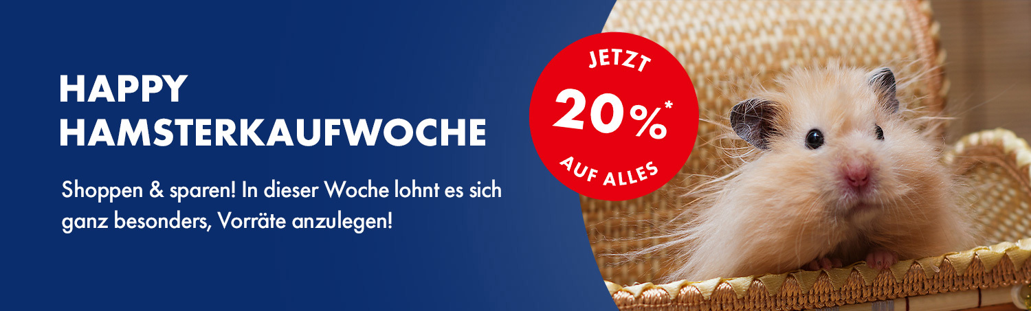 Hamsterwoche: 20% Rabatt auf das ganze Sortiment