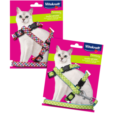 Katzengeschirr mit Leine, 27-46 cm, L