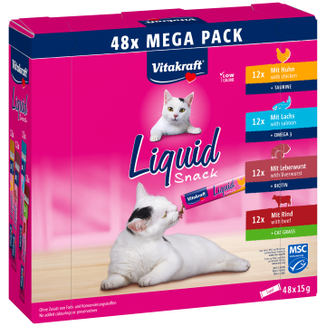 Liquid Snack Mega Pack Huhn + Lachs + Leberwurst + Rind