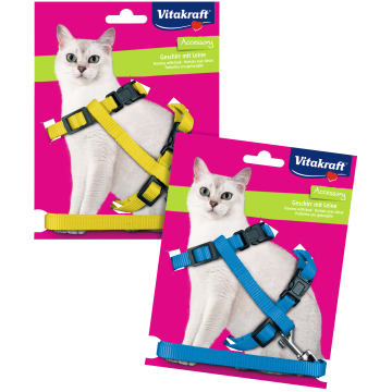 Katzengeschirr mit Leine, 22-42 cm, M