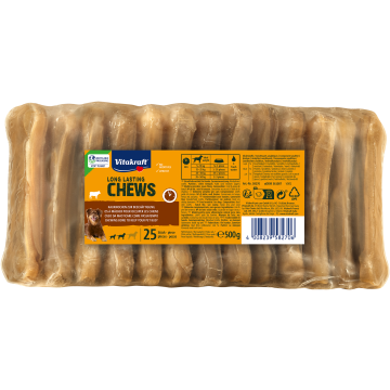LONG LASTING CHEWS Kauknochen, gepresst, 8,5 cm, 25 Stück