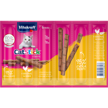 Cat Stick® + Geflügel & Leber, 6er