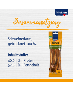 NATURAL CHEWS Purer Darmstreifen mit Biotin, getrocknet