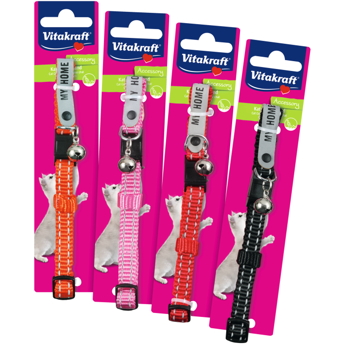 Katzenhalsband mit Adresslasche, reflektierend