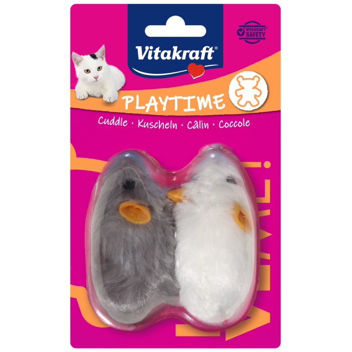 Plüschmäuse mit Quietscher, Langhaar