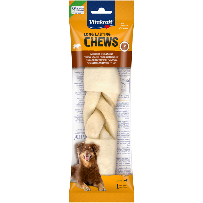 LONG LASTING CHEWS Kauzopf, white, 20 cm, 1 Stück