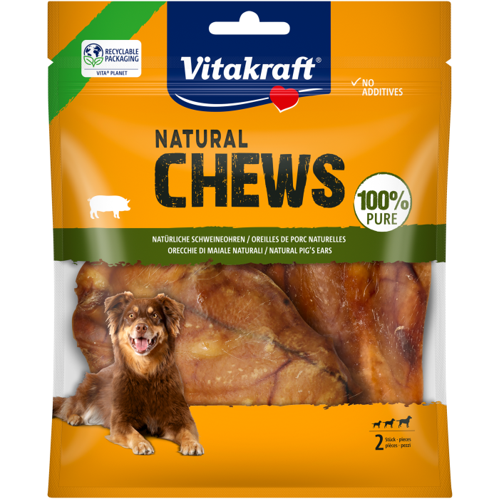 NATURAL CHEWS Natürliche Schweineohren, getrocknet
