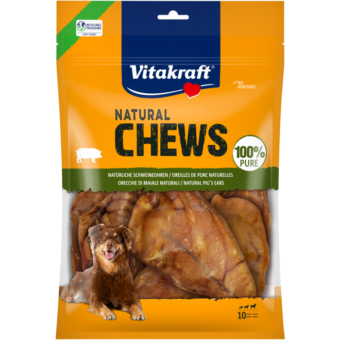 NATURAL CHEWS Natürliche Schweineohren, getrocknet