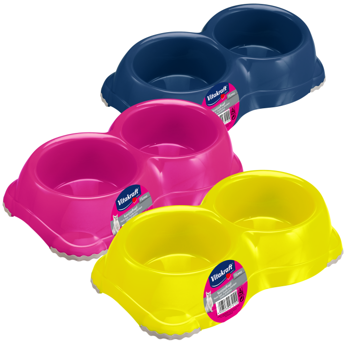 Doppel-Kunststoffnapf, Anti-Rutsch, 2 x 330 ml